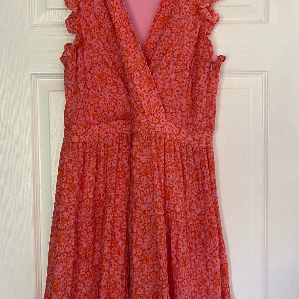 Rachel Zoe Pink Wrap Sundress with Flutter Sleeves